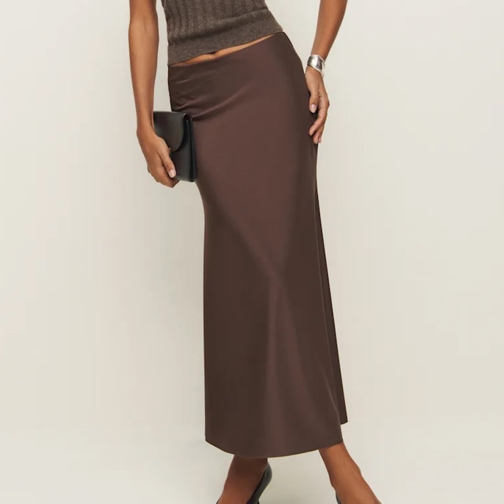 Reformation Isabella Knit Skirt Brown - Size S